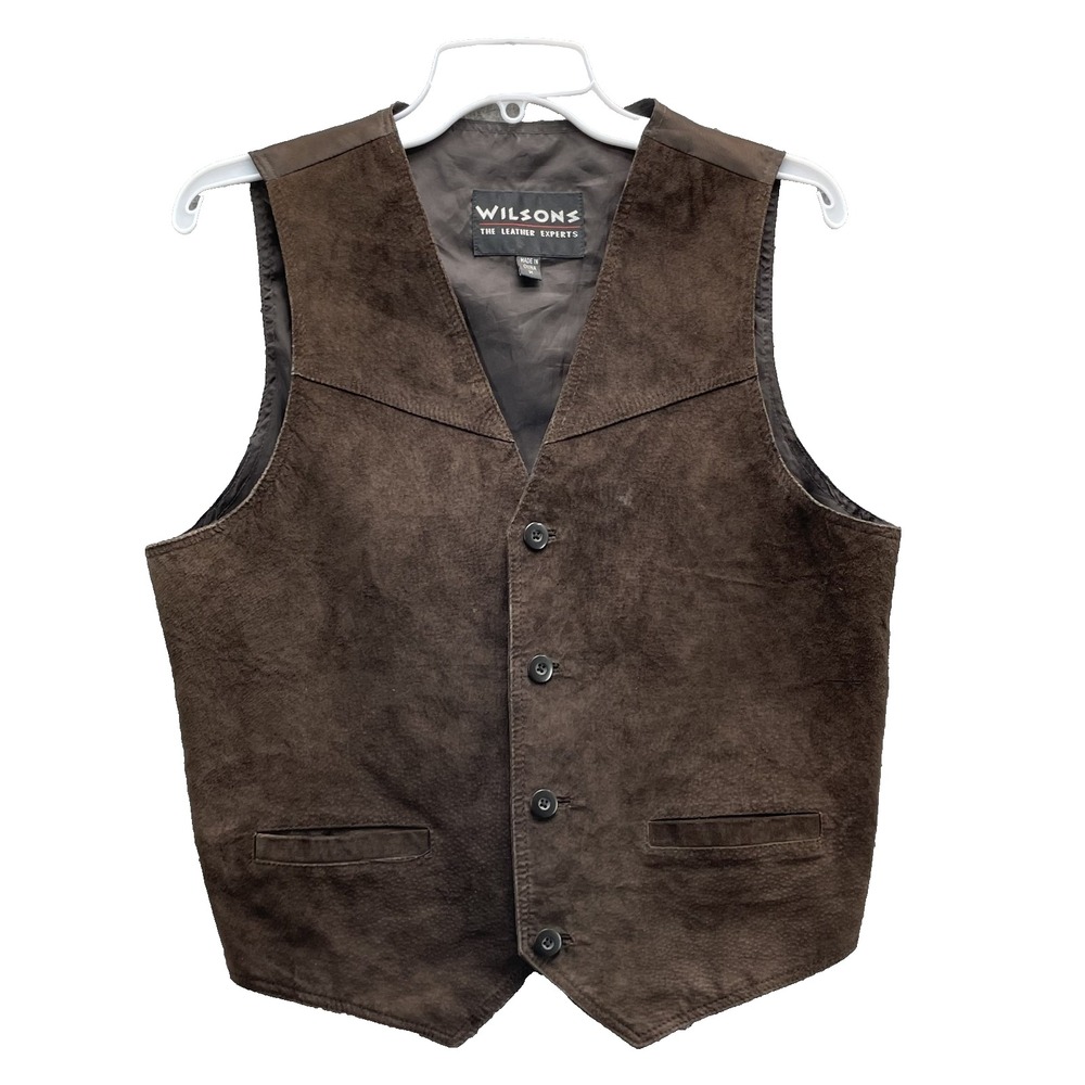 Wilsons Suede Leather Vest Men's Medium Moto Western 70's Hunting Ren Faire Suit